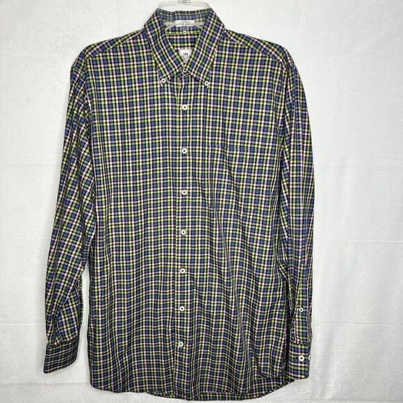 Peter Millar Button-Down Shirt Multicolor Plaid Long-Sleeve Men's M - Picture 1 of 7
